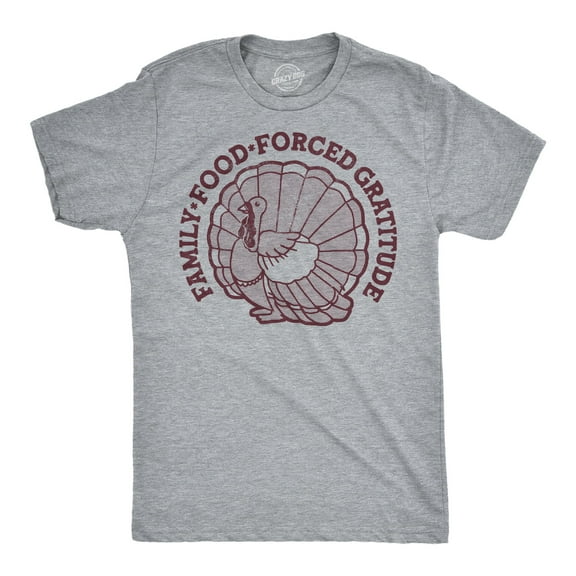 Mens Funny T Shirts Family Food Forced Gratitude Sarcastic Thanksgiving Graphic Novelty Tee For Men Graphic Tees