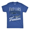 thumbnail image 1 of Mens Funny T Shirts Fast Cars and Freedom Sarcastic Patriotic Graphic Novelty Tee for Men Graphic Tees, 1 of 9