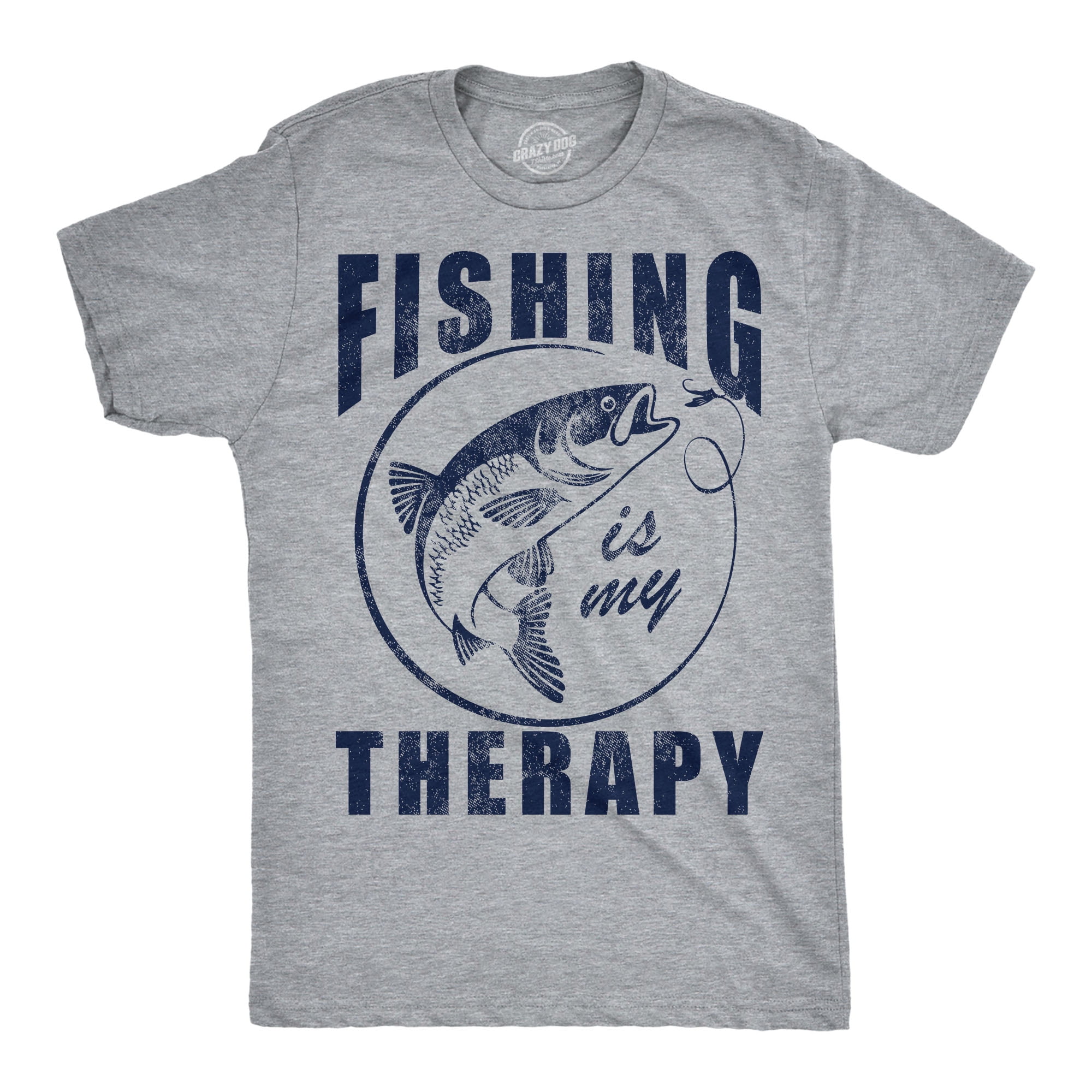 Mens Funny T Shirts Fishing Is My Therapy Sarcastic Fish Graphic — free download