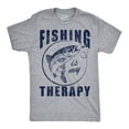 thumbnail image 1 of Mens Funny T Shirts Fishing Is My Therapy Sarcastic Fish Graphic Novelty Tee for Men Graphic Tees, 1 of 9