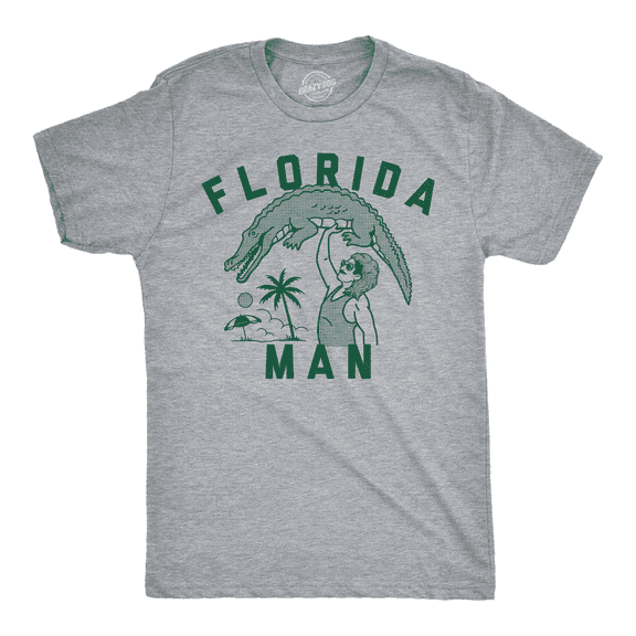Mens Funny T Shirts Florida Man Sarcastic Alligator Graphic Novelty Tee for Men Graphic Tees