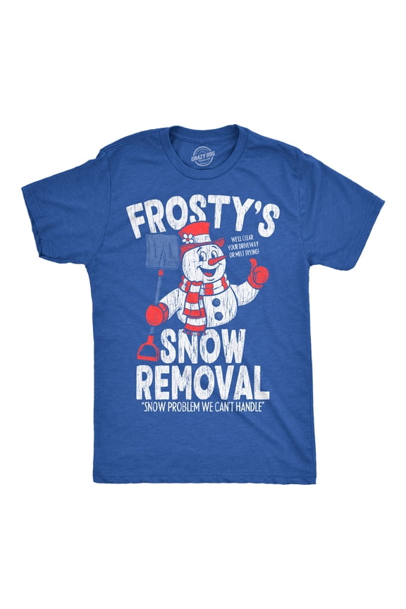 Mens Funny T Shirts Frostys Snow Removal Sarcastic Winter Graphic Novelty Tee For Men Graphic Tees
