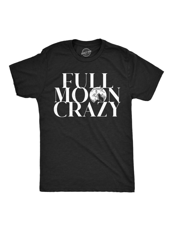Mens Funny T Shirts Full Moon Crazy Sarcastic Lunar Graphic Novelty Tee for Men Graphic Tees