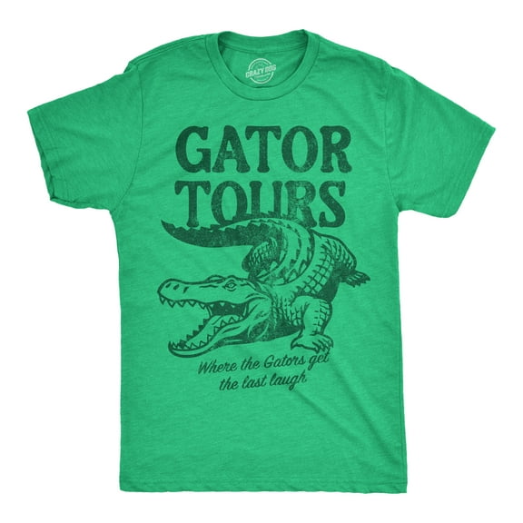 Mens Funny T Shirts Gator Tours Sarcastic Alligator Graphic Novelty Tee for Men Graphic Tees
