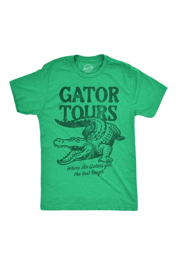Mens Funny T Shirts Gator Tours Sarcastic Alligator Graphic Novelty Tee for Men Graphic Tees