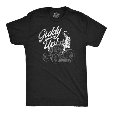 Mens Funny T Shirts Giddy Up Sarcastic Lawn Mower Graphic Tee for Men Graphic Tees