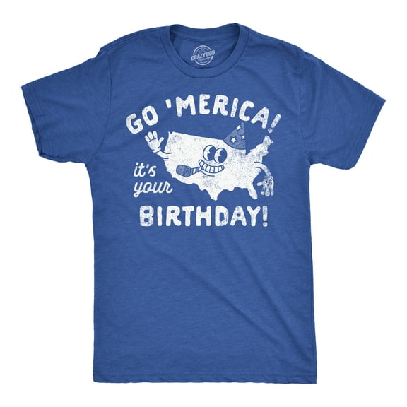 Mens Funny T Shirts Go Merica Its Your Birthday Sarcastic Fourth Of July Graphic Tee for Men Graphic Tees