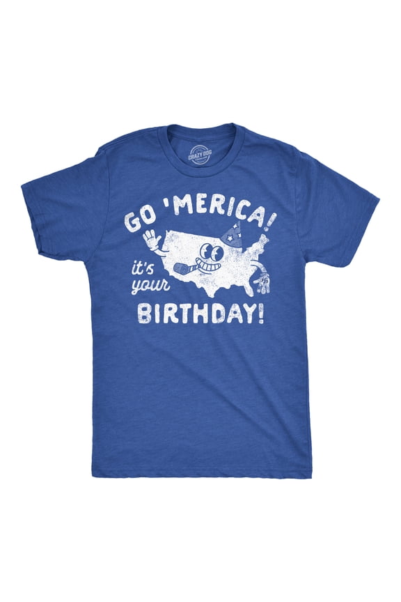 Mens Funny T Shirts Go Merica Its Your Birthday Sarcastic Fourth Of July Graphic Tee for Men Graphic Tees