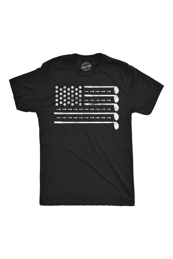 Mens Funny T Shirts Golf American Flag Awesome Fourth Of July Golfing Graphic Tee for Men Graphic Tees