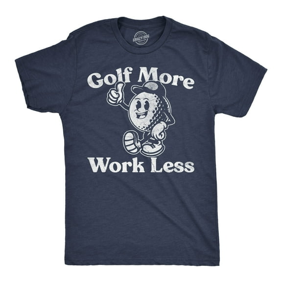 Mens Funny T Shirts Golf More Work Less Sarcastic Golfing Graphic Novelty Tee for Men Graphic Tees