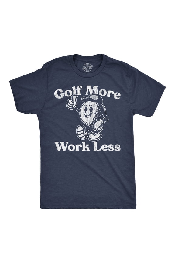 Mens Funny T Shirts Golf More Work Less Sarcastic Golfing Graphic Novelty Tee for Men Graphic Tees
