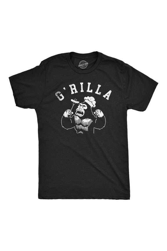 Mens Funny T Shirts Grilla Sarcastic Gorilla Graphic Novelty Cooking Tee for Men Graphic Tees