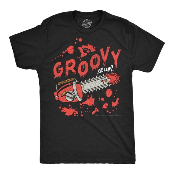 Mens Funny T Shirts Groovy Chainsaw Evil Dead Movie Tee For Men Graphic Tees
