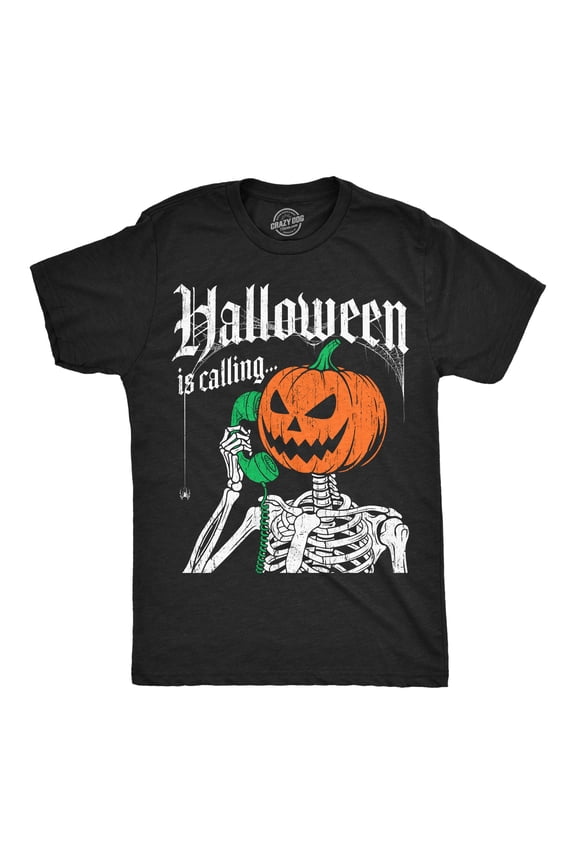 Mens Funny T Shirts Halloween Is Calling Sarcastic Skeleton Tee For Men Graphic Tees