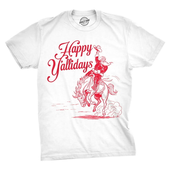 Mens Funny T Shirts Happy Yallidays Sarcastic Christmas Graphic Novelty Tee For Men Graphic Tees