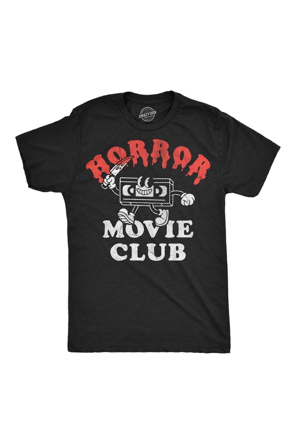 Mens Funny T Shirts Horror Movie Club Retro Tee For Men Graphic Tees