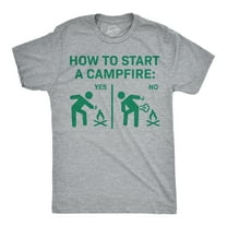 Mens Funny T Shirts How to Start A Campfire Sarcastic Camping Graphic Novelty Tee for Men Graphic Tees