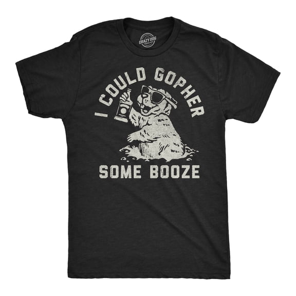 Mens Funny T Shirts I Could Gopher Some Booze Sarcastic Drinking Graphic Novelty Tee for Men Graphic Tees