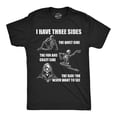 thumbnail image 1 of Mens Funny T Shirts I Have Three Sides Sarcastic Skeleton Graphic Novelty Tee For Men Graphic Tees, 1 of 9