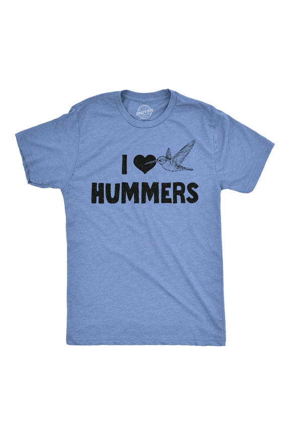 Mens Funny T Shirts I Heart Hummers Sarcastic Humming Bird Graphic Tee for Men Graphic Tees