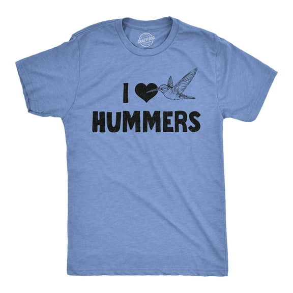 Mens Funny T Shirts I Heart Hummers Sarcastic Humming Bird Graphic Tee for Men Graphic Tees