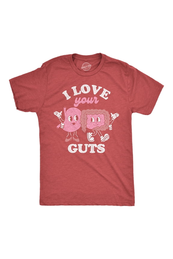 Mens Funny T Shirts I Love Your Guts Valentines Day Graphic Tee for Men Graphic Tees