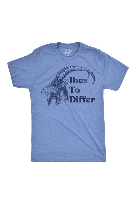 Mens Funny T Shirts Ibex to Differ Sarcastic Animal Graphic Novelty Tee for Men Graphic Tees