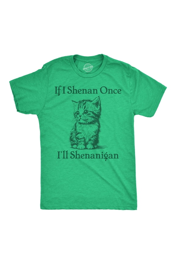 Mens Funny T Shirts If I Shenan Once Ill Shenangian Sarcastic St Patricks Day Tee for Men Graphic Tees