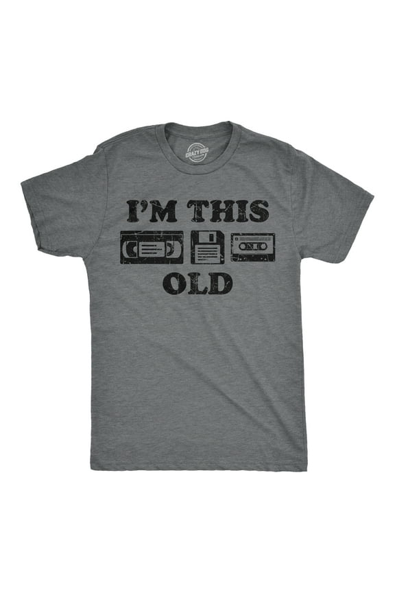 Mens Funny T Shirts Im This Old Sarcastic Retro Video Tape Graphic Novelty Tee for Men Graphic Tees
