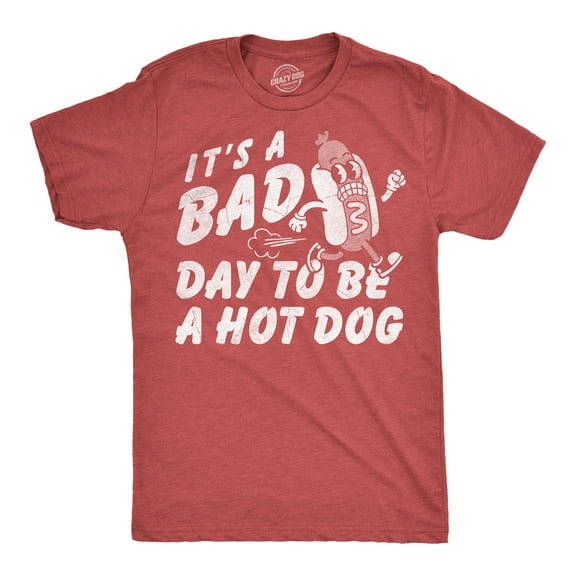 Mens Funny T Shirts Its A Bad Day to Be A Hotdog Sarcastic Fourth Of July Graphic Novelty Tee for Men Graphic Tees