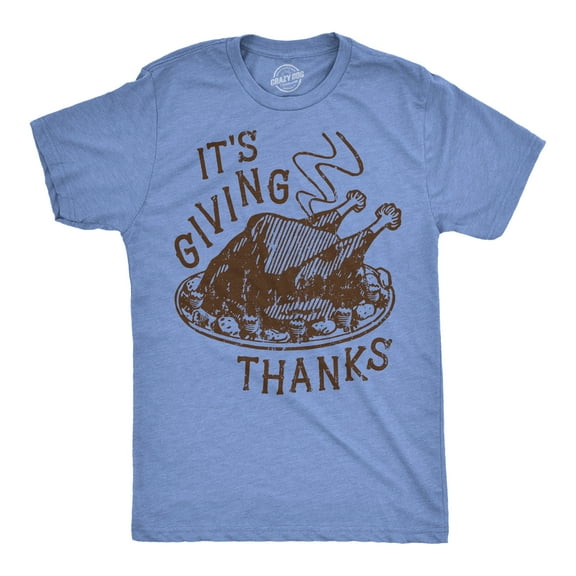 Mens Funny T Shirts Its Giving Thanks Sarcastic Thanksgiving Dinner Graphic Novelty Tee for Men Graphic Tees