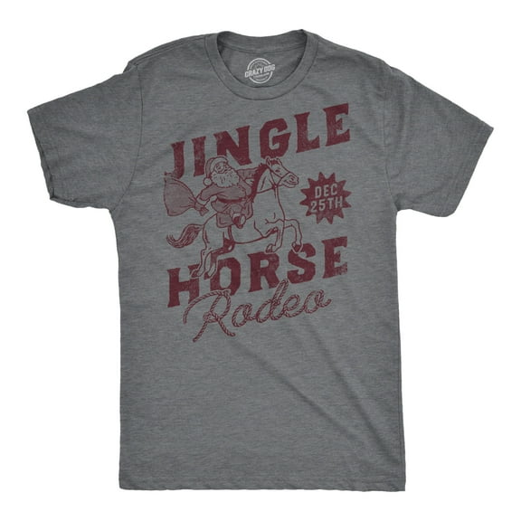 Mens Funny T Shirts Jingle Horse Rodeo Sarcastic Christmas Santa Graphic Novelty Tee for Men Graphic Tees