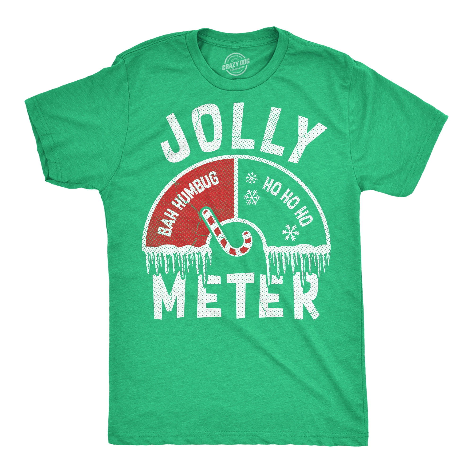 Mens Funny T Shirts Jolly Meter Sarcastic Christmas Graphic Novelty Tee ...