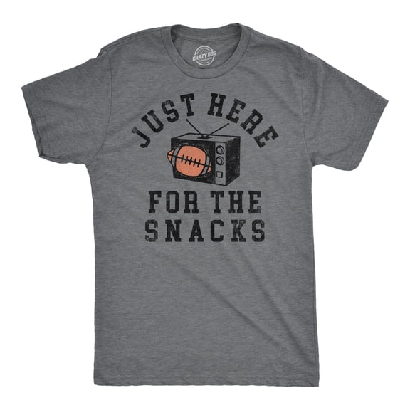Mens Funny T Shirts Just Here for The Snacks Sarcastic Football Tee for Men Graphic Tees
