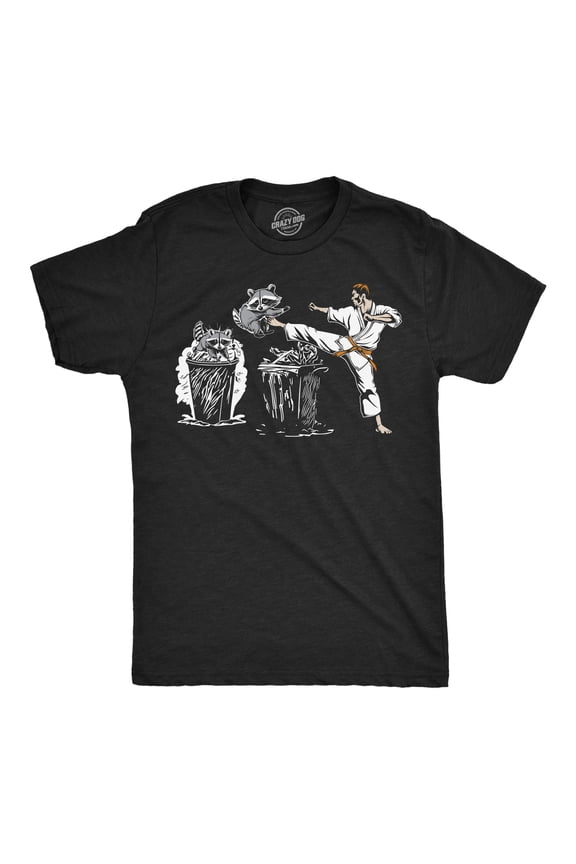 Mens Funny T Shirts Karate Kicking Raccoon Sarcastic Graphic Tee for Men Graphic Tees