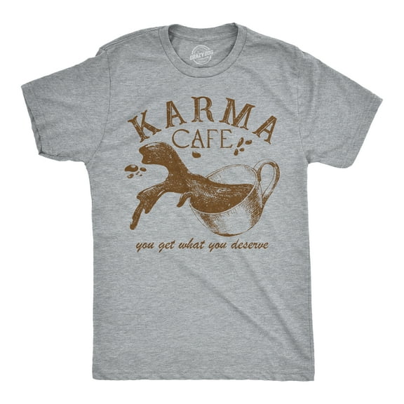 Mens Funny T Shirts Karma Cafe Sarcastic Coffee Graphic Tee for Men Graphic Tees