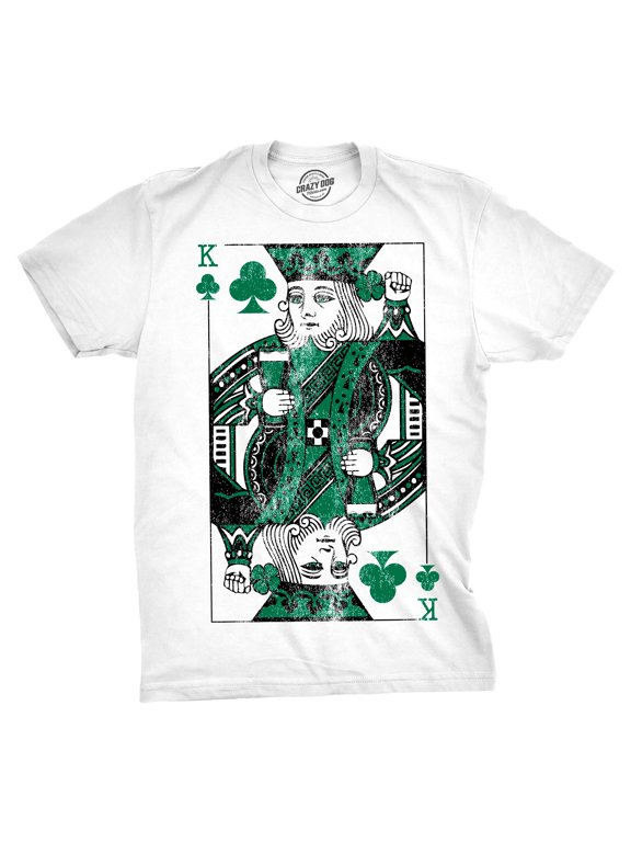 Mens Funny T Shirts King Of Clubs Classical Playing Card Tee For Men Graphic Tees
