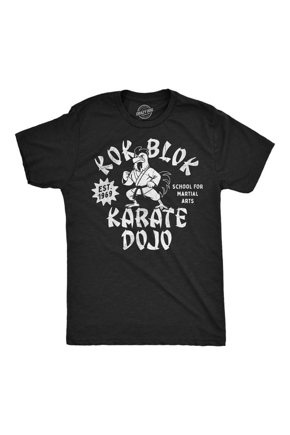 Mens Funny T Shirts Kok Blok Karate Dojo Sarcastic Graphic Novelty Tee for Men Graphic Tees