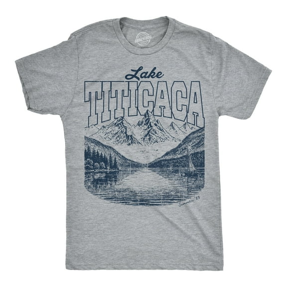 Mens Funny T Shirts Lake Titicaca Sarcastic Nature Graphic Novelty Tee for Men Graphic Tees