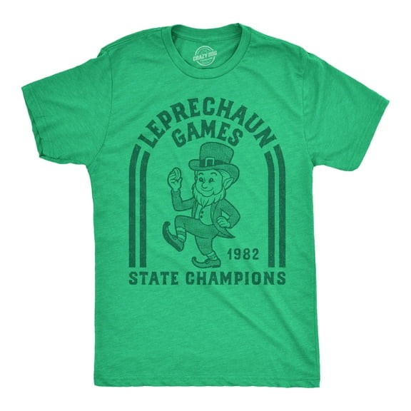 Mens Funny T Shirts Leprechaun Games State Champs Sarcastic St Patricks Day Novelty Tee for Men Graphic Tees