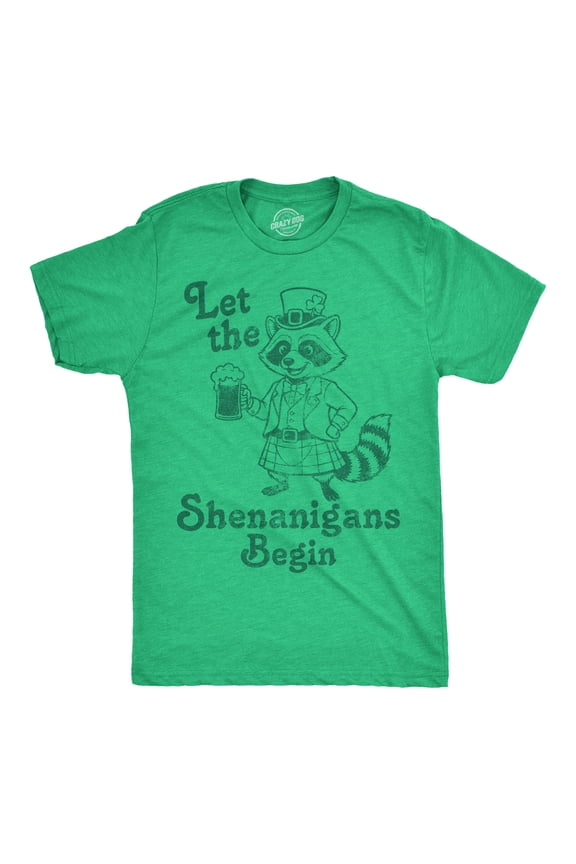 Mens Funny T Shirts Let The Shenanigans Begin Sarcastic St Patricks Day Tee For Men Graphic Tees
