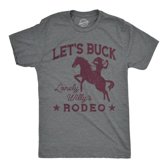 Mens Funny T Shirts Lets Buck Rodeo Sarcastic Cowboy Graphic Novelty Tee for Men Graphic Tees
