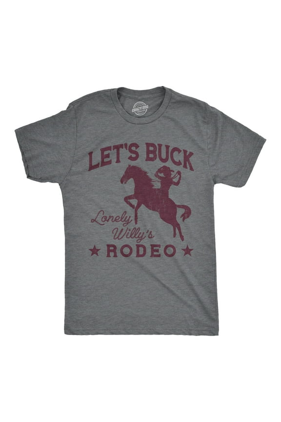 Mens Funny T Shirts Lets Buck Rodeo Sarcastic Cowboy Graphic Novelty Tee for Men Graphic Tees