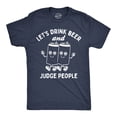 thumbnail image 1 of Mens Funny T Shirts Lets Drink Beer and Judge People Sarcastic Drinking Graphic Novelty Tee for Men Graphic Tees, 1 of 9