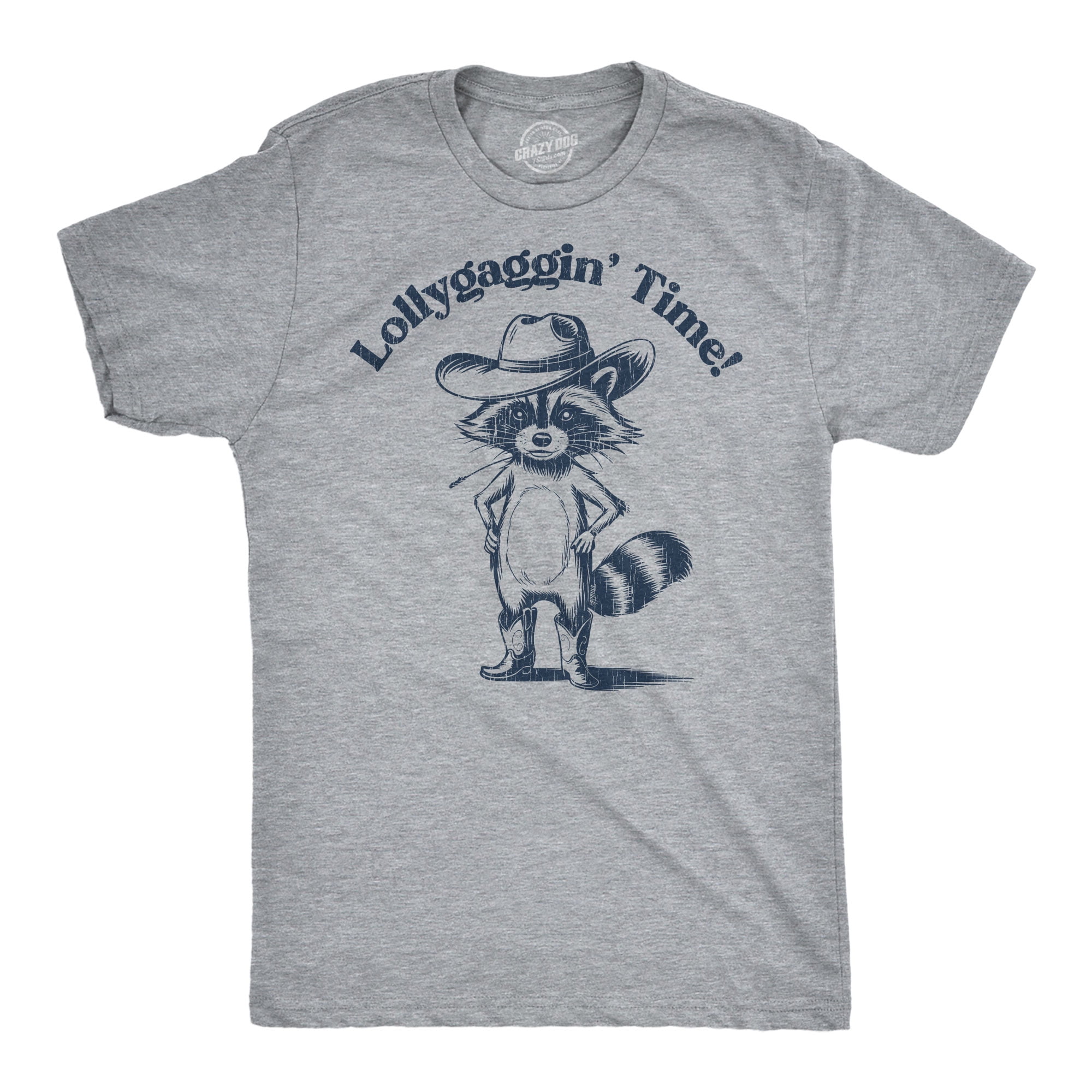Mens Funny T Shirts Lollygaggin Time Sarcastic Raccoon Graphic Novelty ...