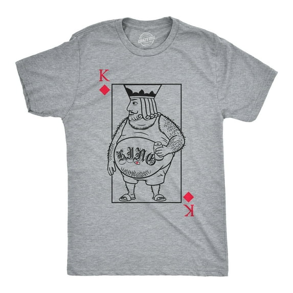 Mens Funny T Shirts Lonely King Of Diamonds Sarcastic Playing Card Graphic Novelty Tee for Men Graphic Tees