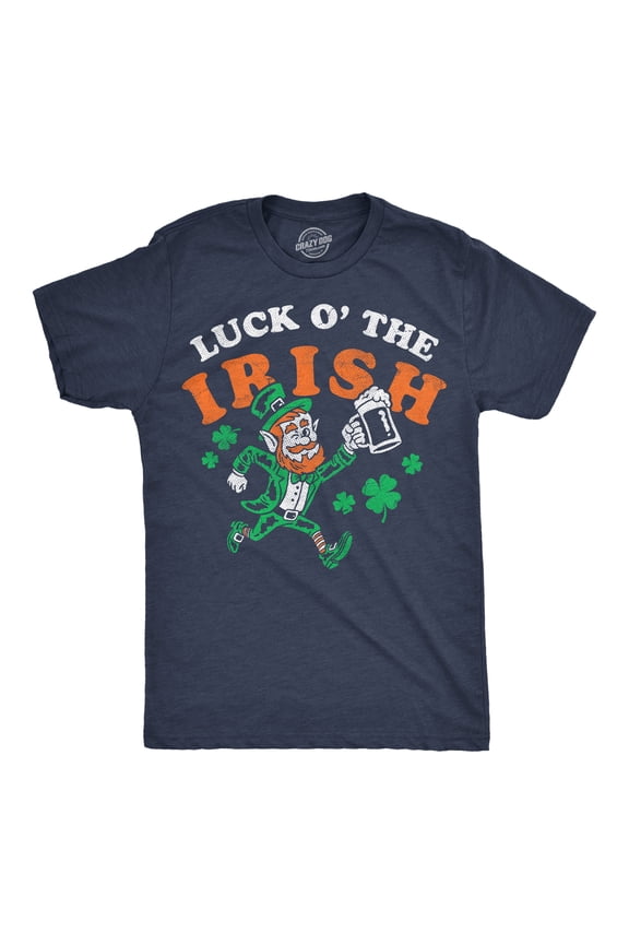 Mens Funny T Shirts Luck O The Green Sarcastic St Patricks Day Tee For Men Graphic Tees