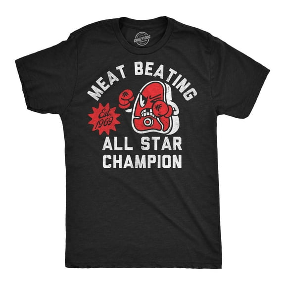 Mens Funny T Shirts Meat Beating All Star Champion Sarcastic Graphic Novelty Tee for Men Graphic Tees