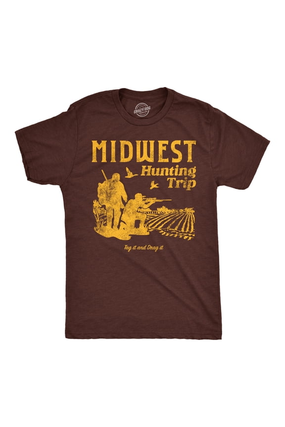 Mens Funny T Shirts Midwest Hunting Trip Sarcastic Hunters Graphic Novelty Tee for Men Graphic Tees
