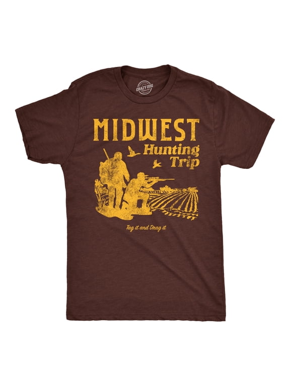 Mens Funny T Shirts Midwest Hunting Trip Sarcastic Hunters Graphic Novelty Tee for Men Graphic Tees